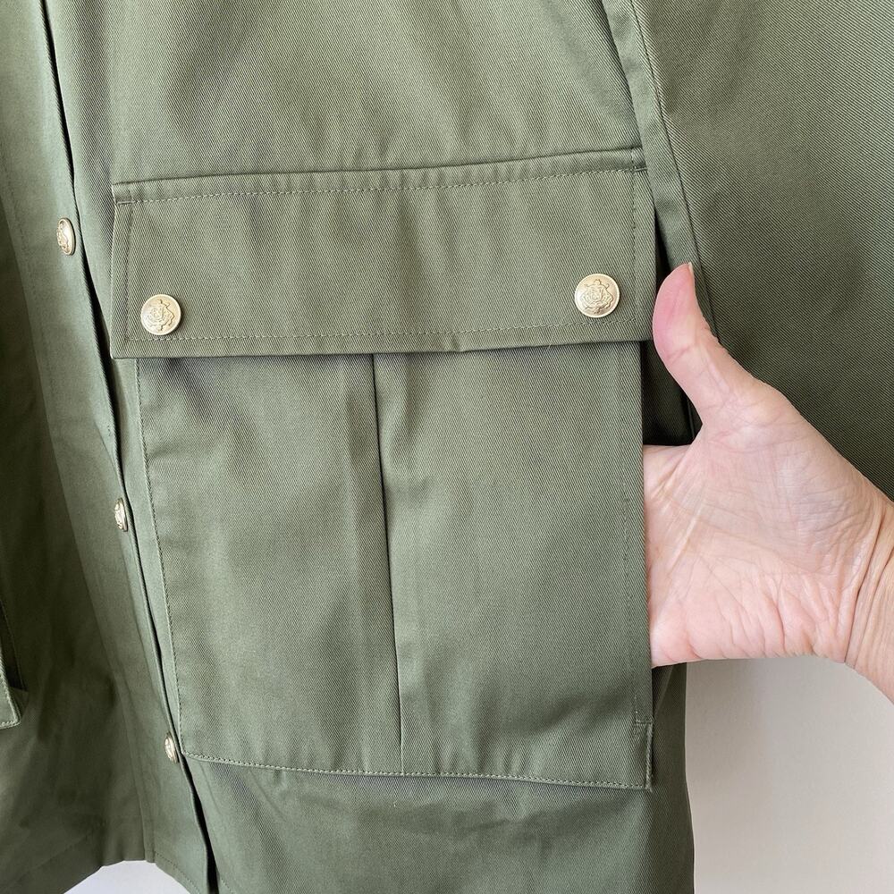 NWT J. Crew Heritage Barn Jacket Green Waxed Canvas Twill Womens S Chore Coat - Picture 7 of 16